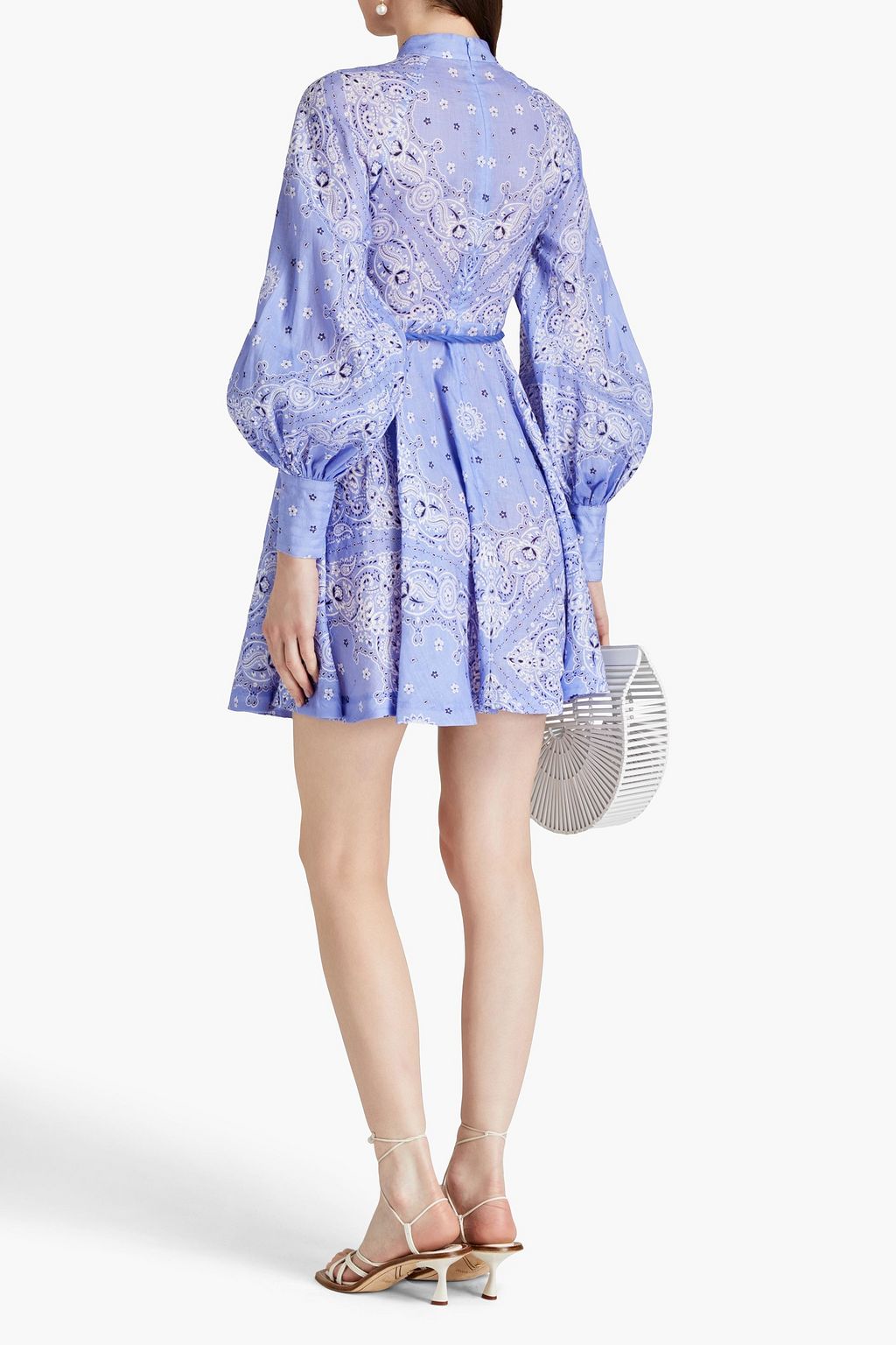 ZIMMERMANN Pleated paisley-print linen mini dress