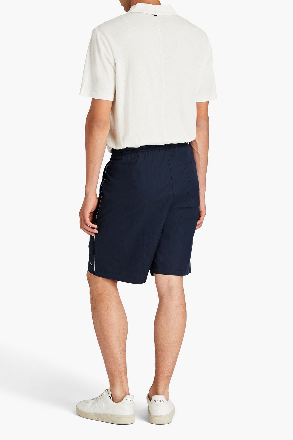 RAG & BONE Mercer linen and cotton-blend jersey polo shirt