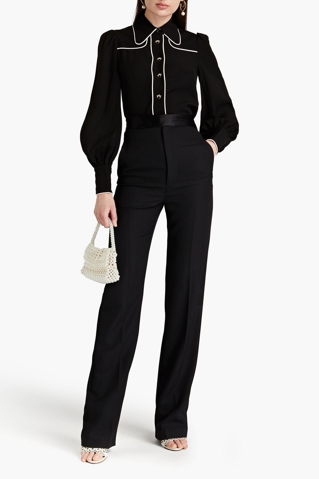 ZIMMERMANN Embroidered crepe shirt