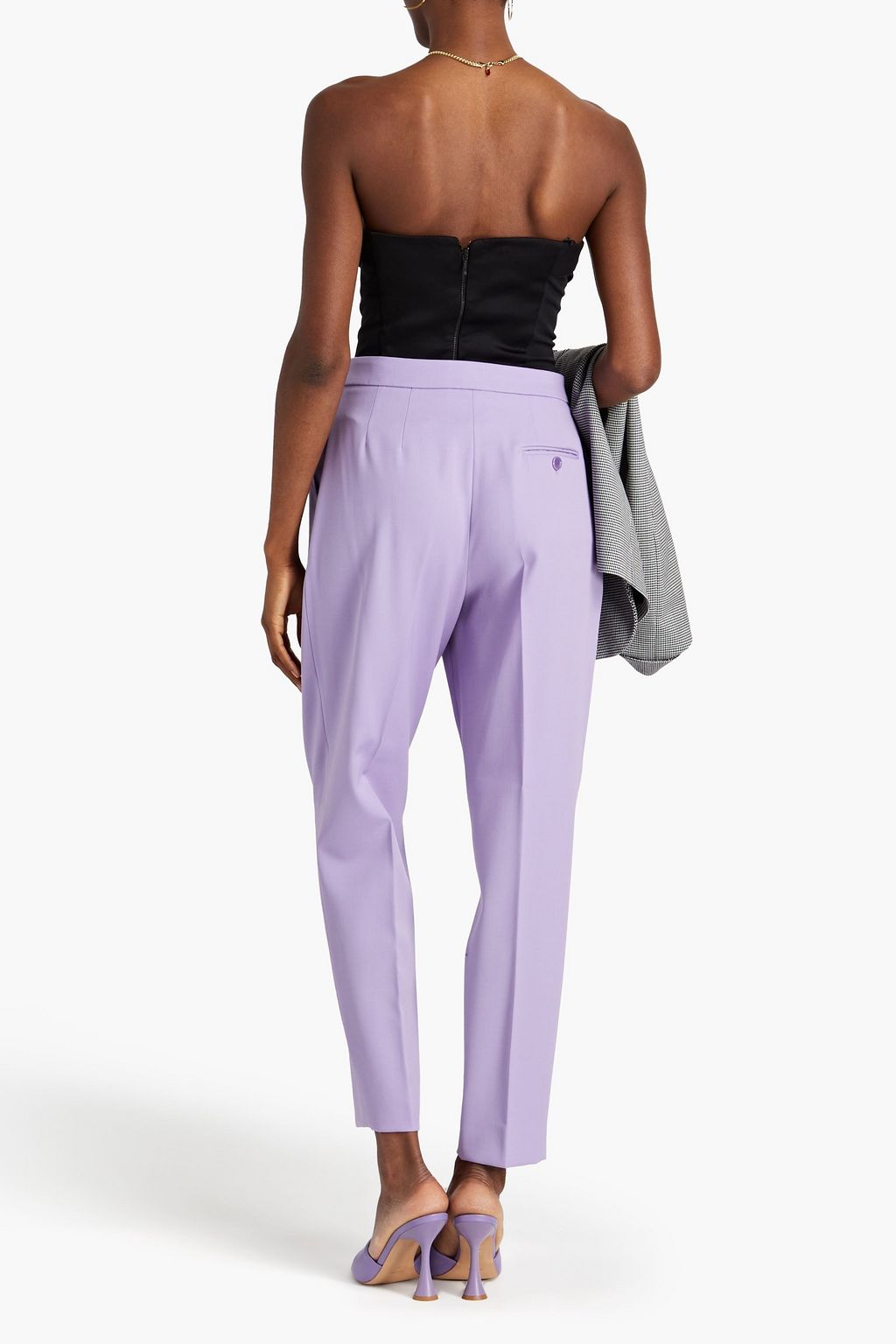 MOSCHINO Pleated crepe tapered pants