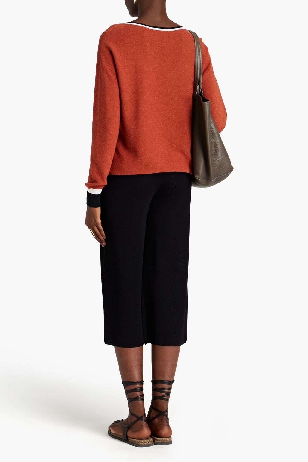 GENTRYPORTOFINO Cropped stretch-knit straight-leg pants