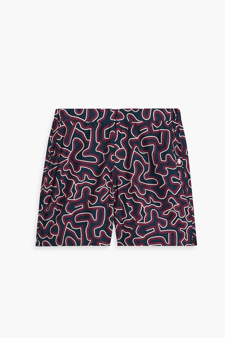 Derek Rose Maui Mid-length Printed Swim Shorts In Navy