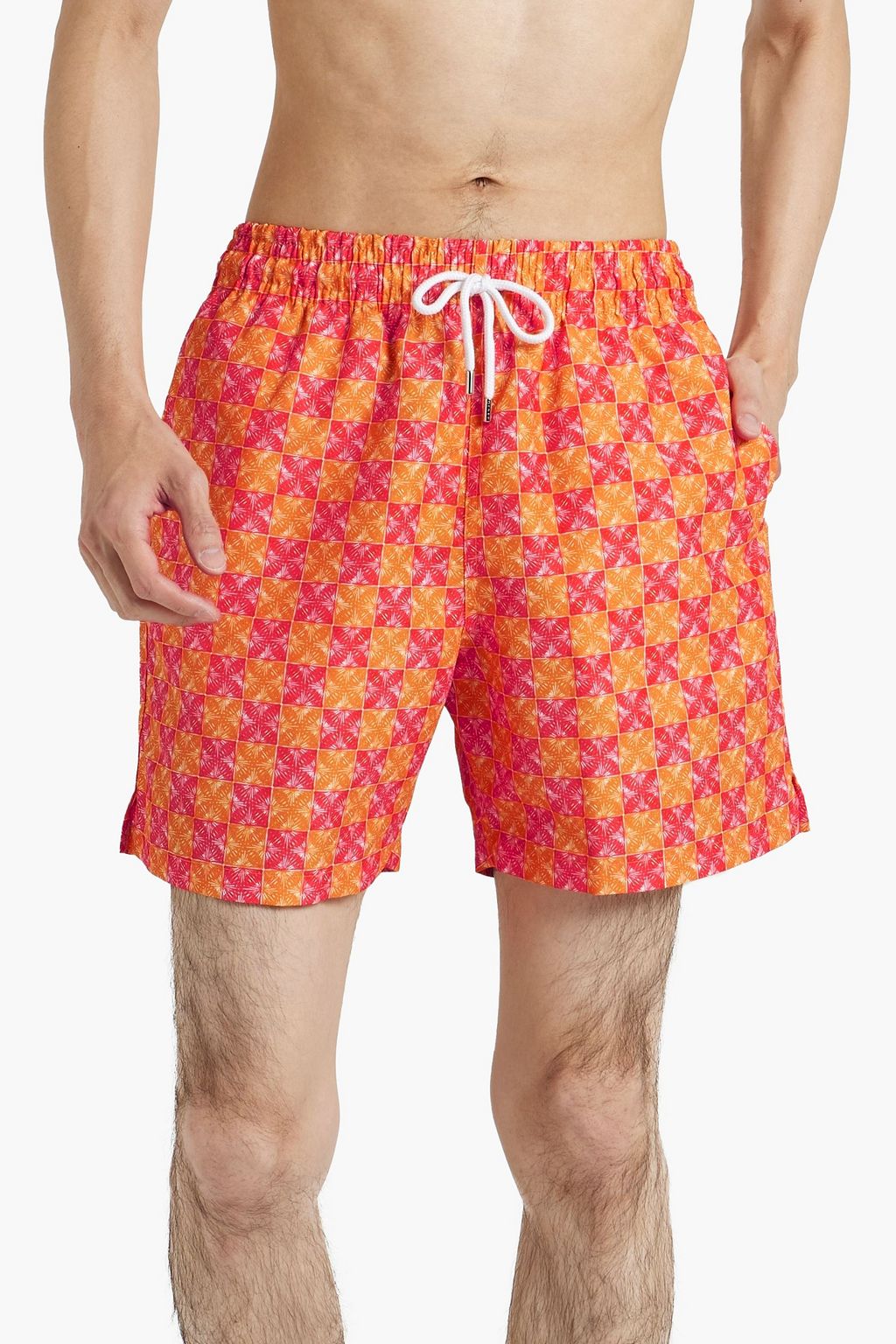 DEREK ROSE Tropez mid-length printed swim shorts