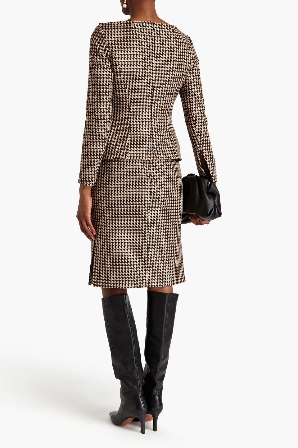  Emilia Wickstead - Noah Bleistiftrock Aus Jacquard Aus Einer Wollmischung Mit Hahnentrittmuster - Neutral - Uk 12 