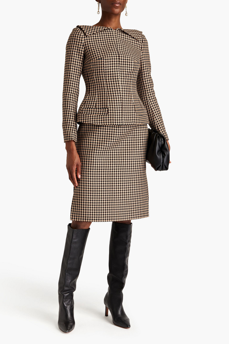  Emilia Wickstead - Noah Bleistiftrock Aus Jacquard Aus Einer Wollmischung Mit Hahnentrittmuster - Neutral - Uk 12 