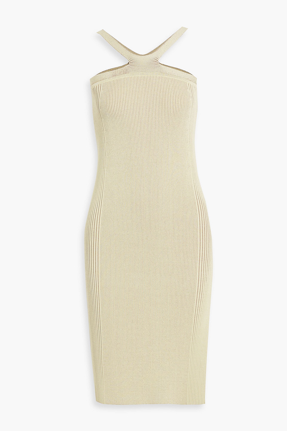 Simkhai Tabitha Ribbed-knit Dress In Sage Green