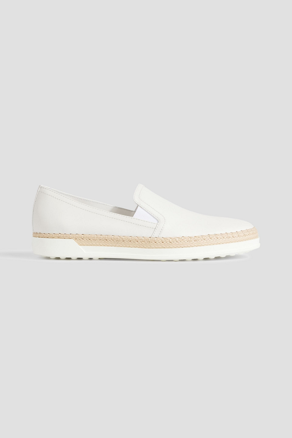 Tod's Leather Espadrilles In White