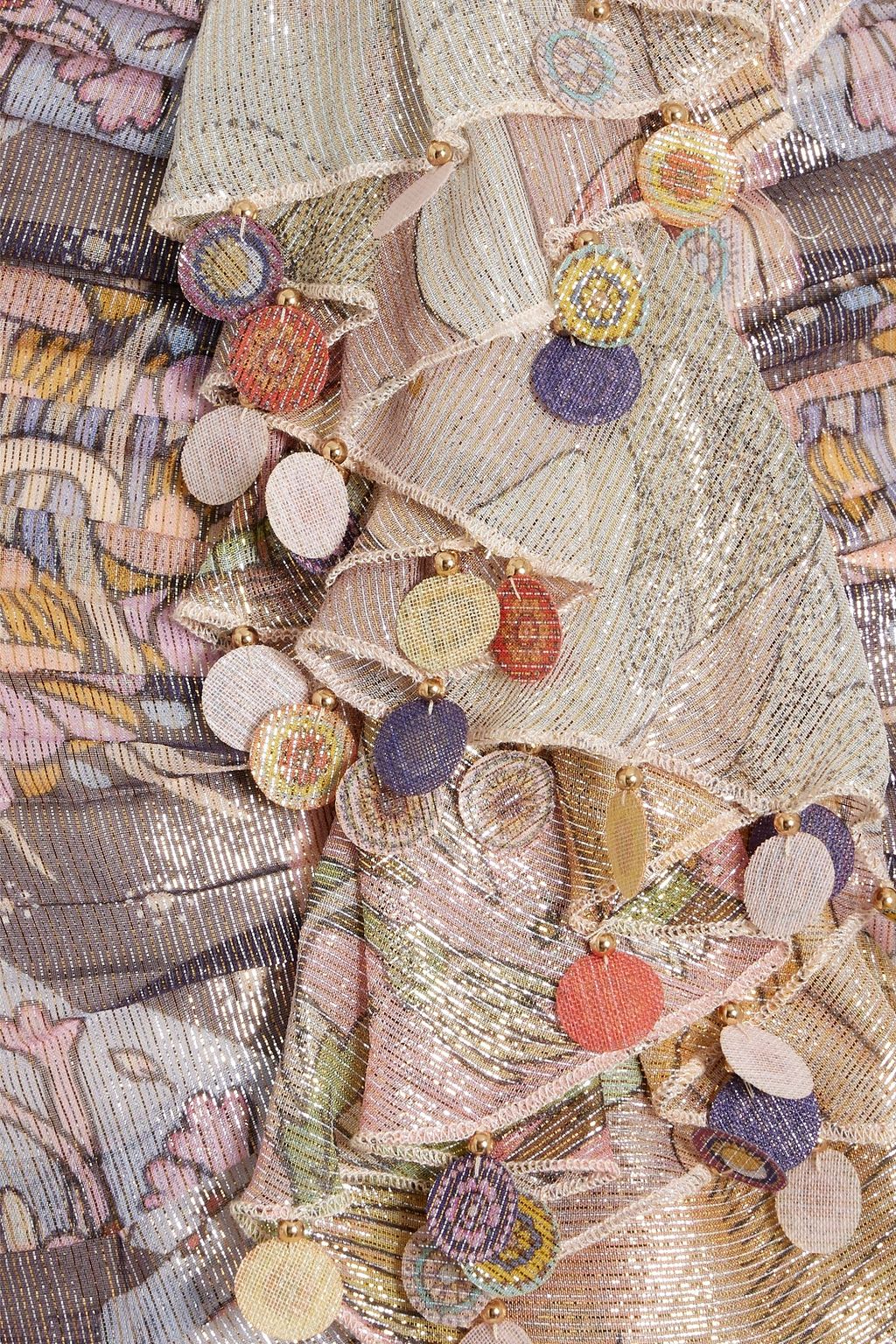 ZIMMERMANN Embellished metallic printed chiffon dress