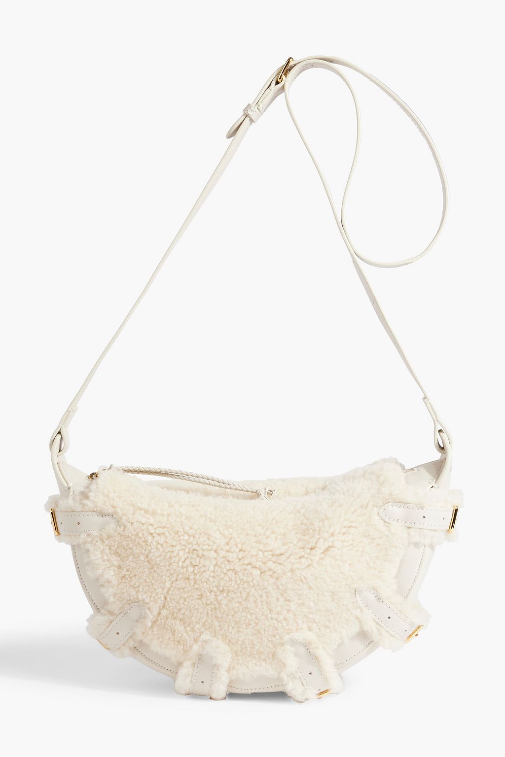 Play leather trimmed shearling shoulder bag
