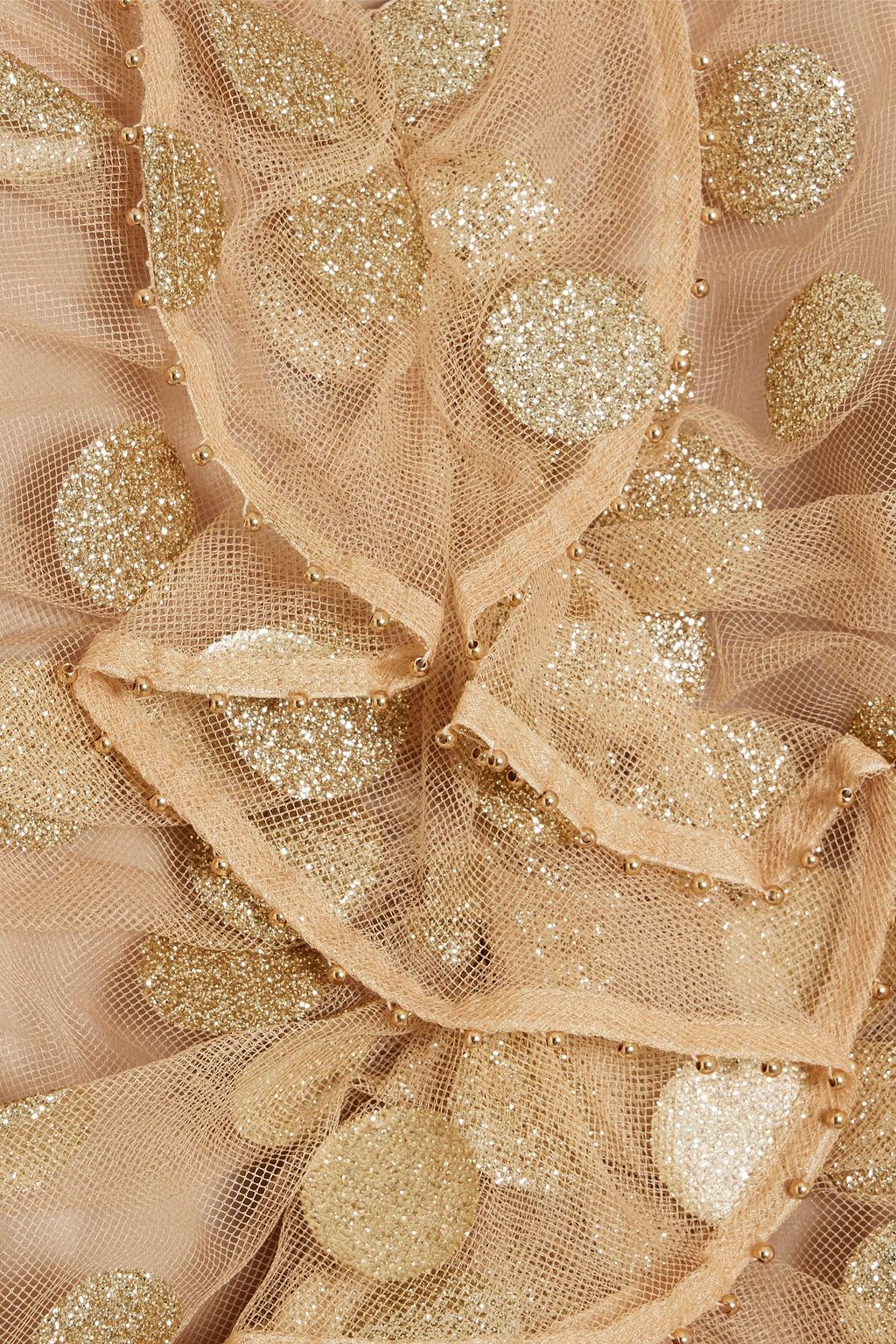 ZIMMERMANN بلوزة من التول البرّاق بتصميم منقط مزينة بكشاكش