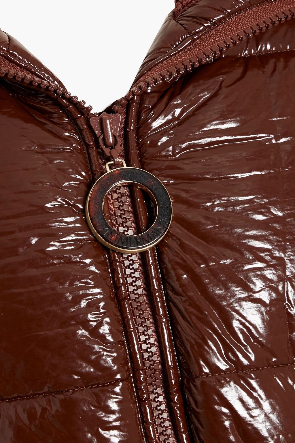 ZIMMERMANN معطف محشو بالزغب من الفينيل بتصميم مبطن مزود بحزام