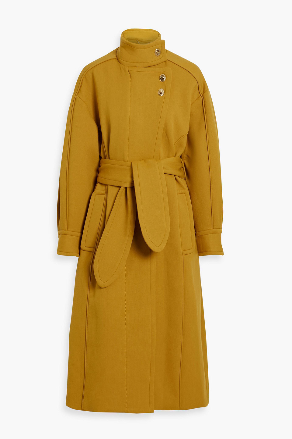 Zimmermann Belted Twill Coat In Mustard