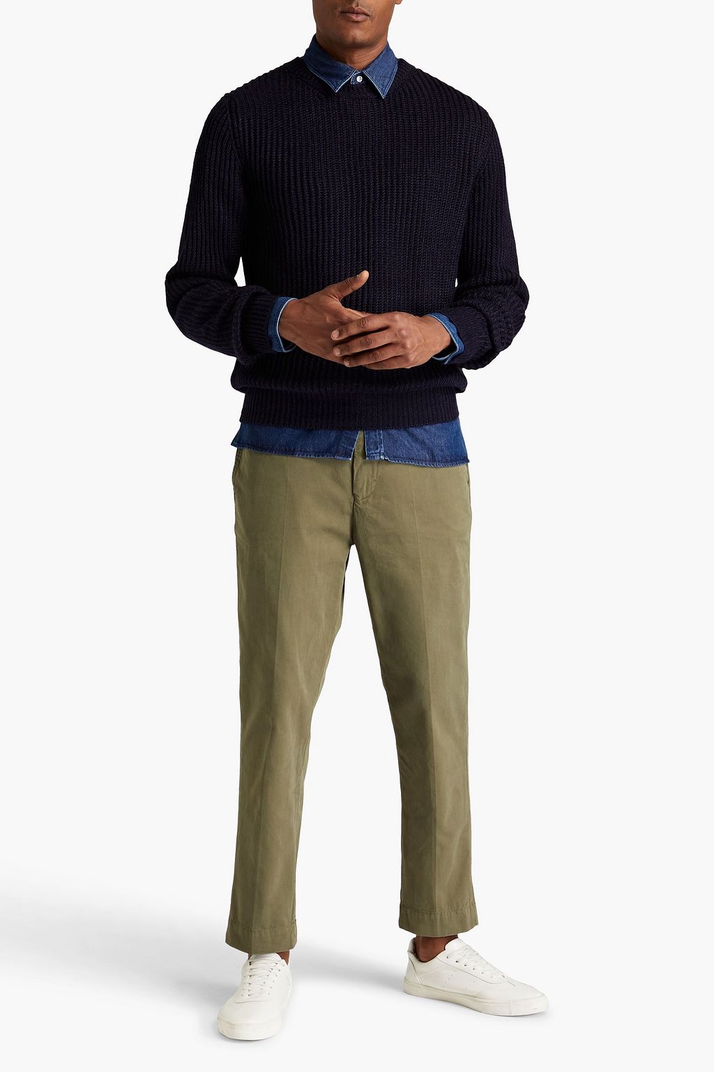 OFFICINE GÉNÉRALE Marco ribbed linen and cotton-blend sweater
