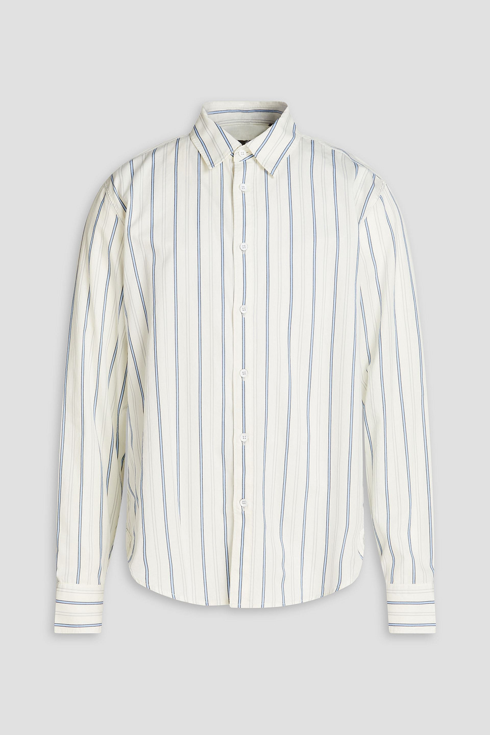 Rag & Bone Striped Cotton-twill Shirt In Light Blue