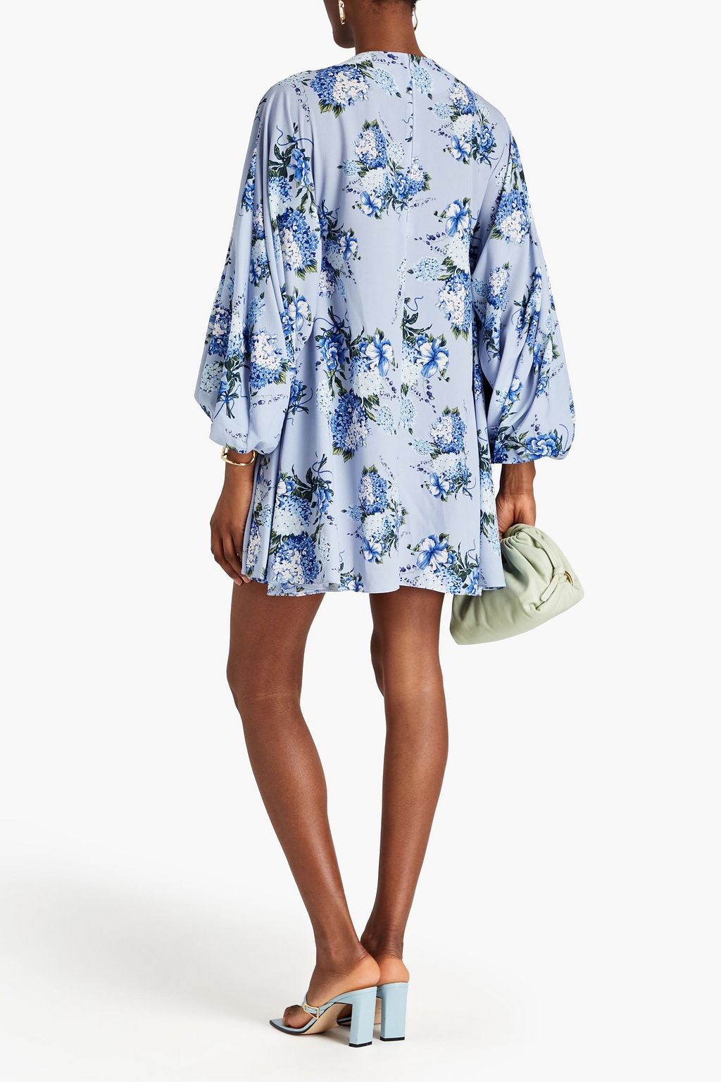 EMILIA WICKSTEAD Pleated floral-print crepe mini dress | THE OUTNET