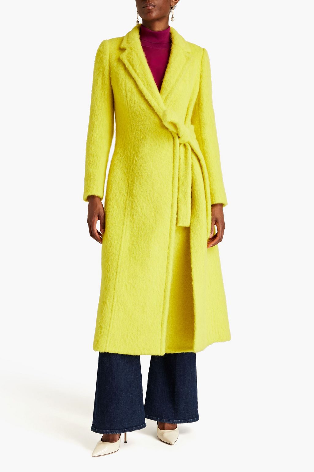 OSCAR DE LA RENTA Brushed wool-blend coat