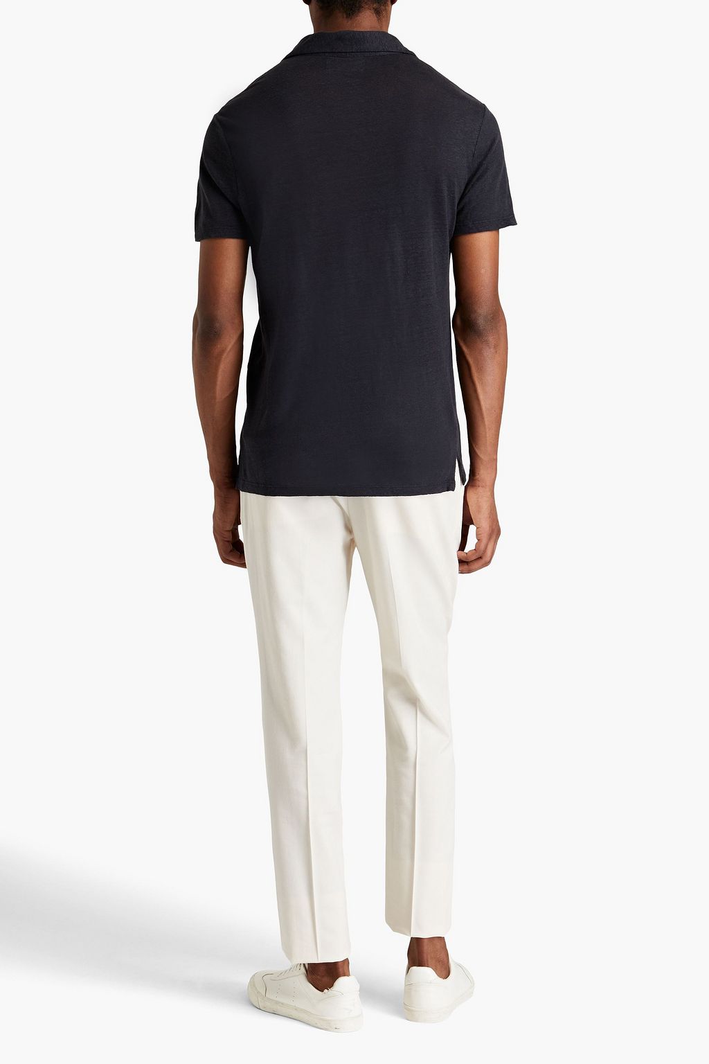 OFFICINE GÉNÉRALE Simon slub linen polo shirt