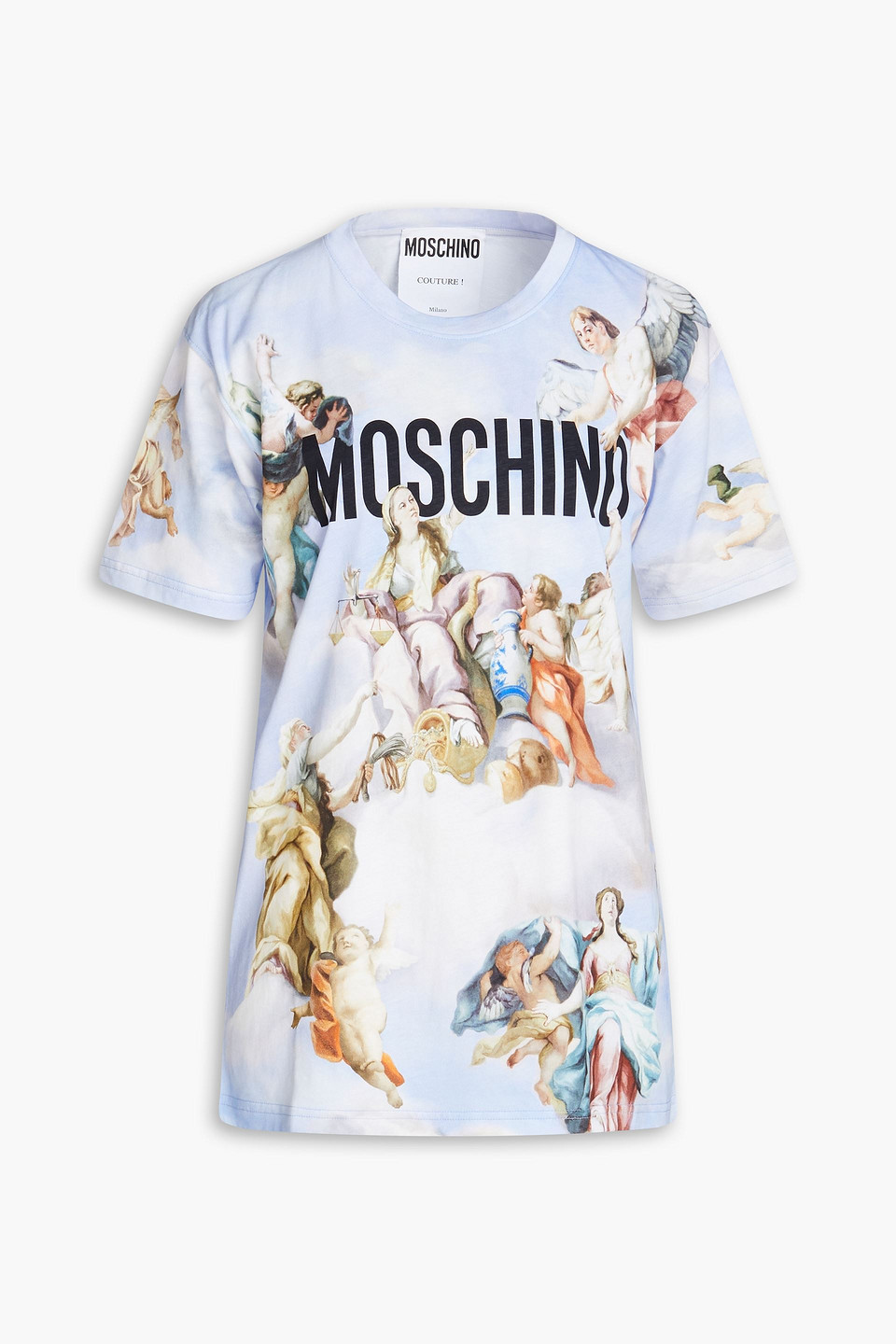 Moschino - Printed cotton-jersey T-shirt - Blue - XS
