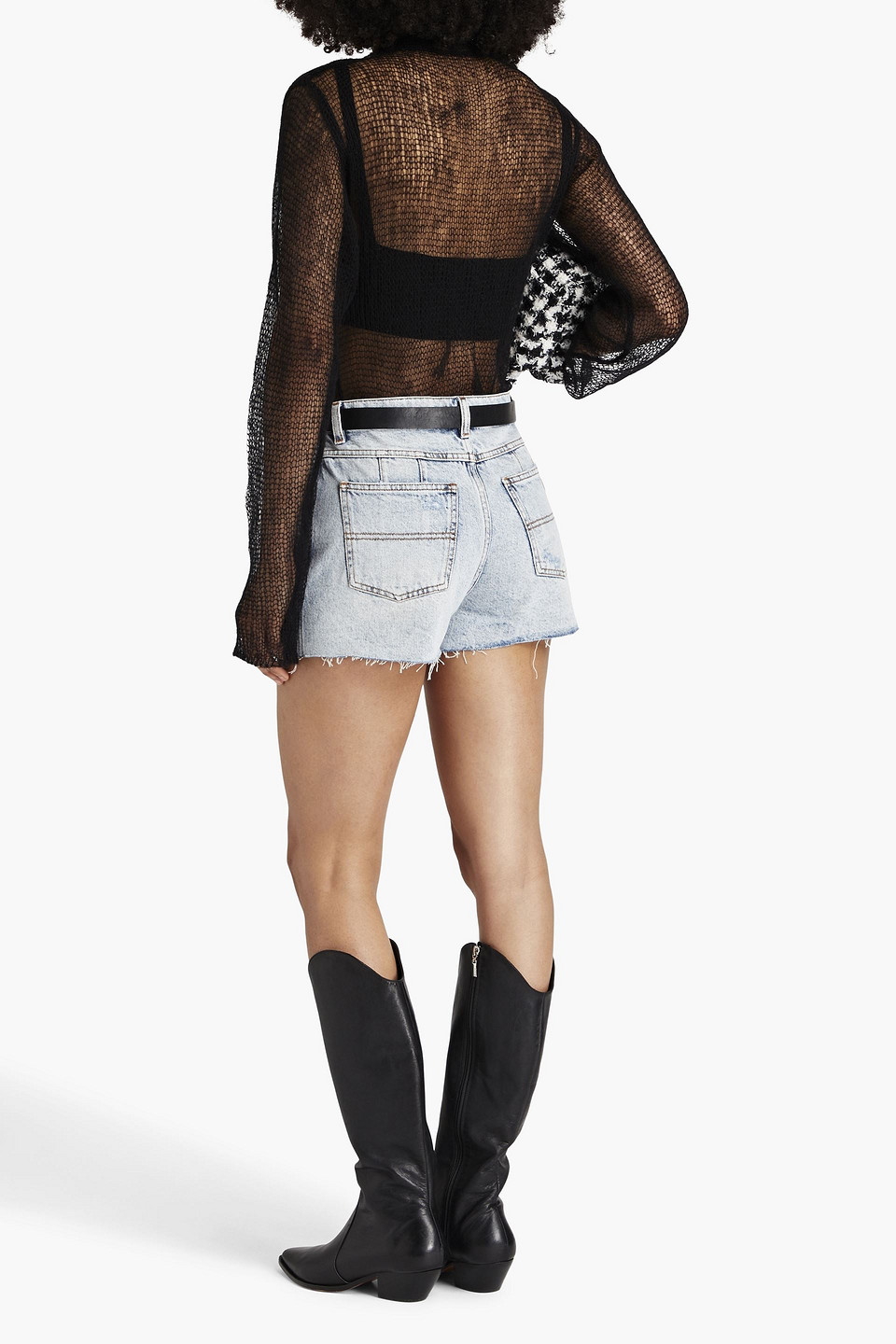 Philosophy Di Lorenzo Serafini Acid-wash Denim Shorts In Light Denim