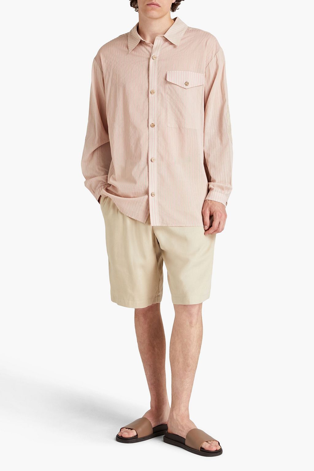 SMR DAYS Striped cotton-voile shirt