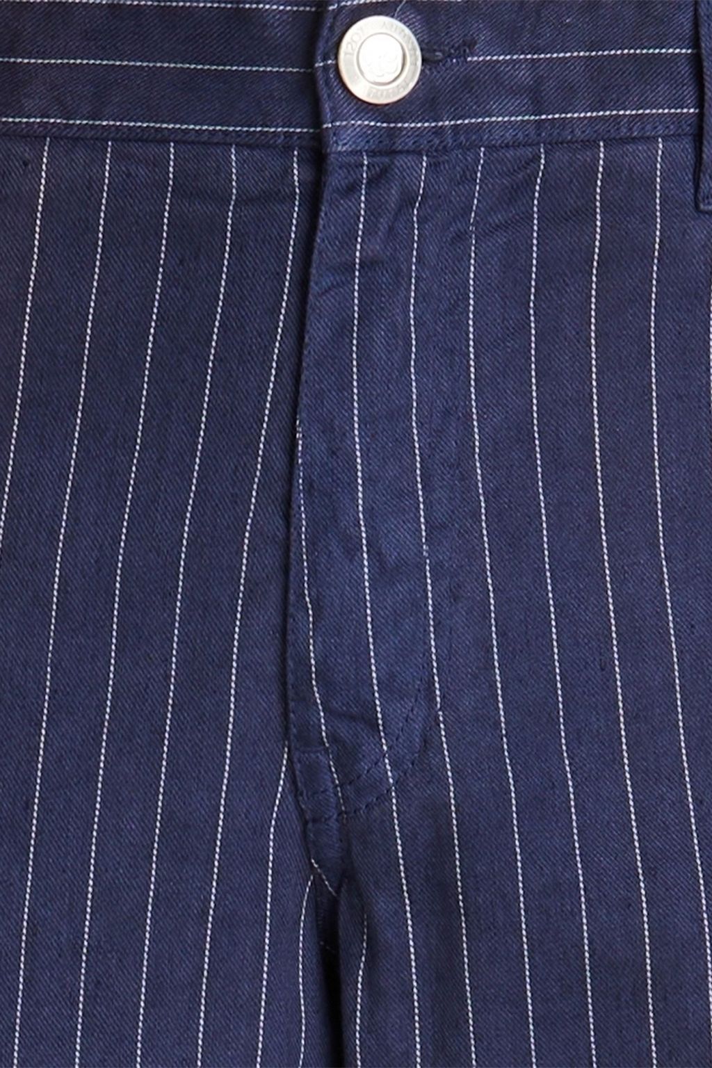 120% LINO Slim-fit pinstriped linen-blend twill pants