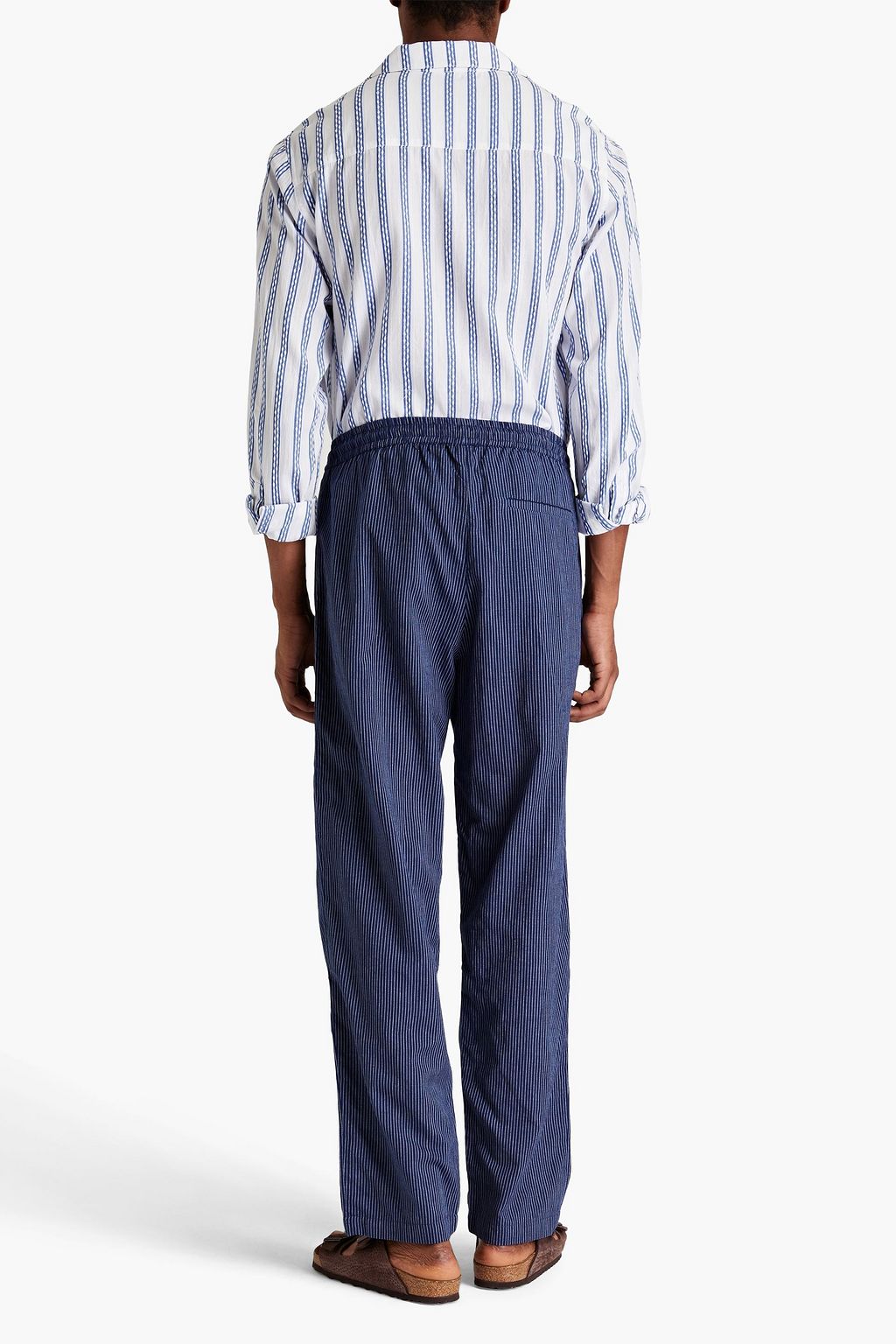 SMR DAYS Striped cotton-twill pants