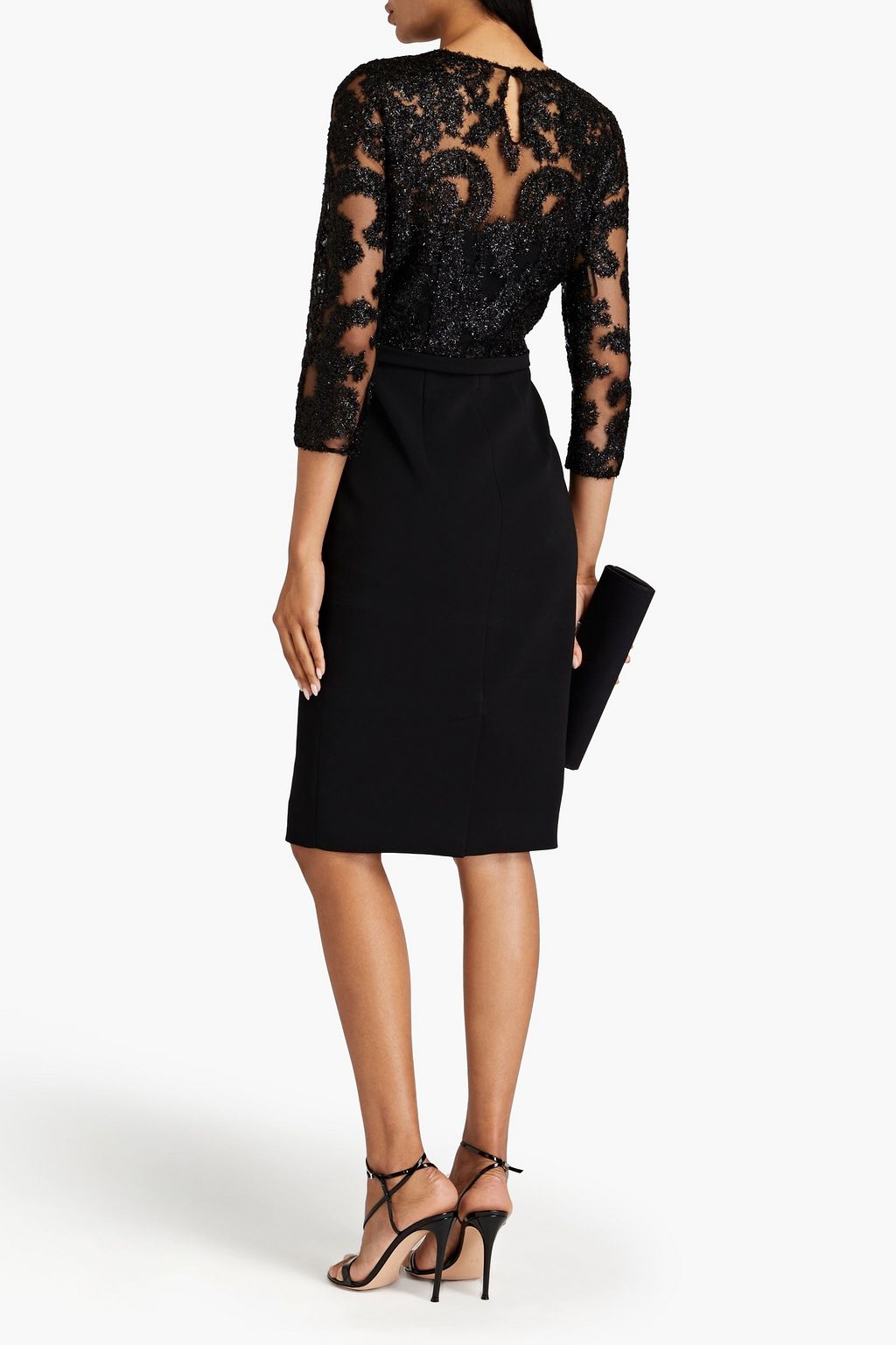 MOSCHINO Kleid aus Tüll mit Metallic-Fil-Coupé und Crêpe-Einsätzen