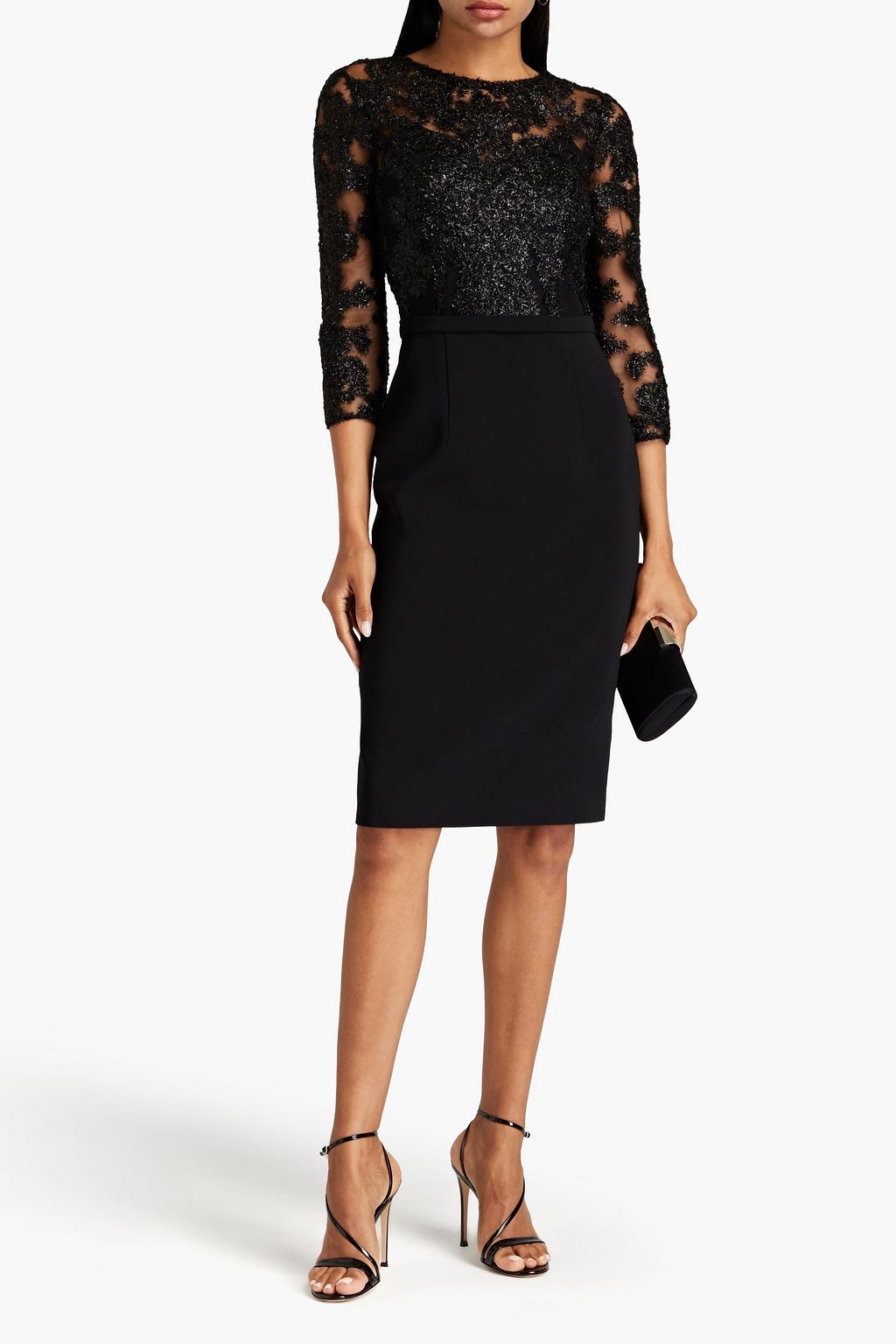 MOSCHINO Kleid aus Tüll mit Metallic-Fil-Coupé und Crêpe-Einsätzen