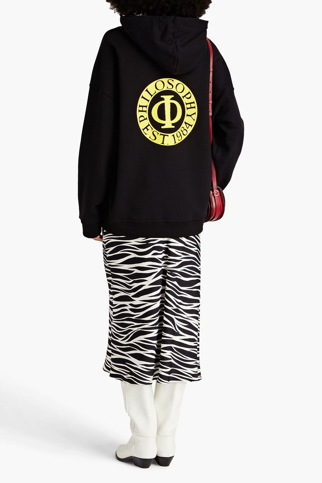 PHILOSOPHY DI LORENZO SERAFINI Printed cotton-fleece hoodie