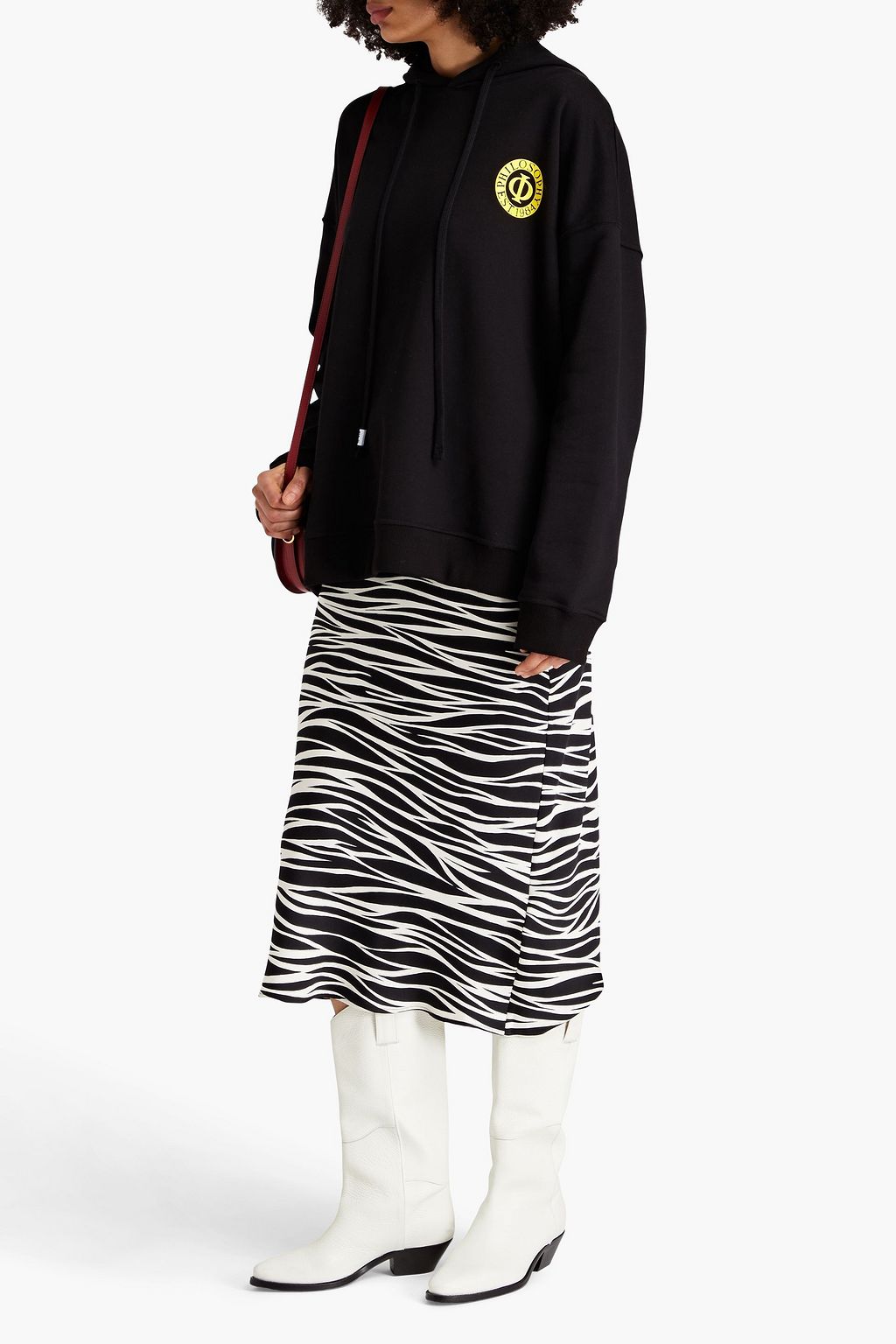 PHILOSOPHY DI LORENZO SERAFINI Printed cotton-fleece hoodie