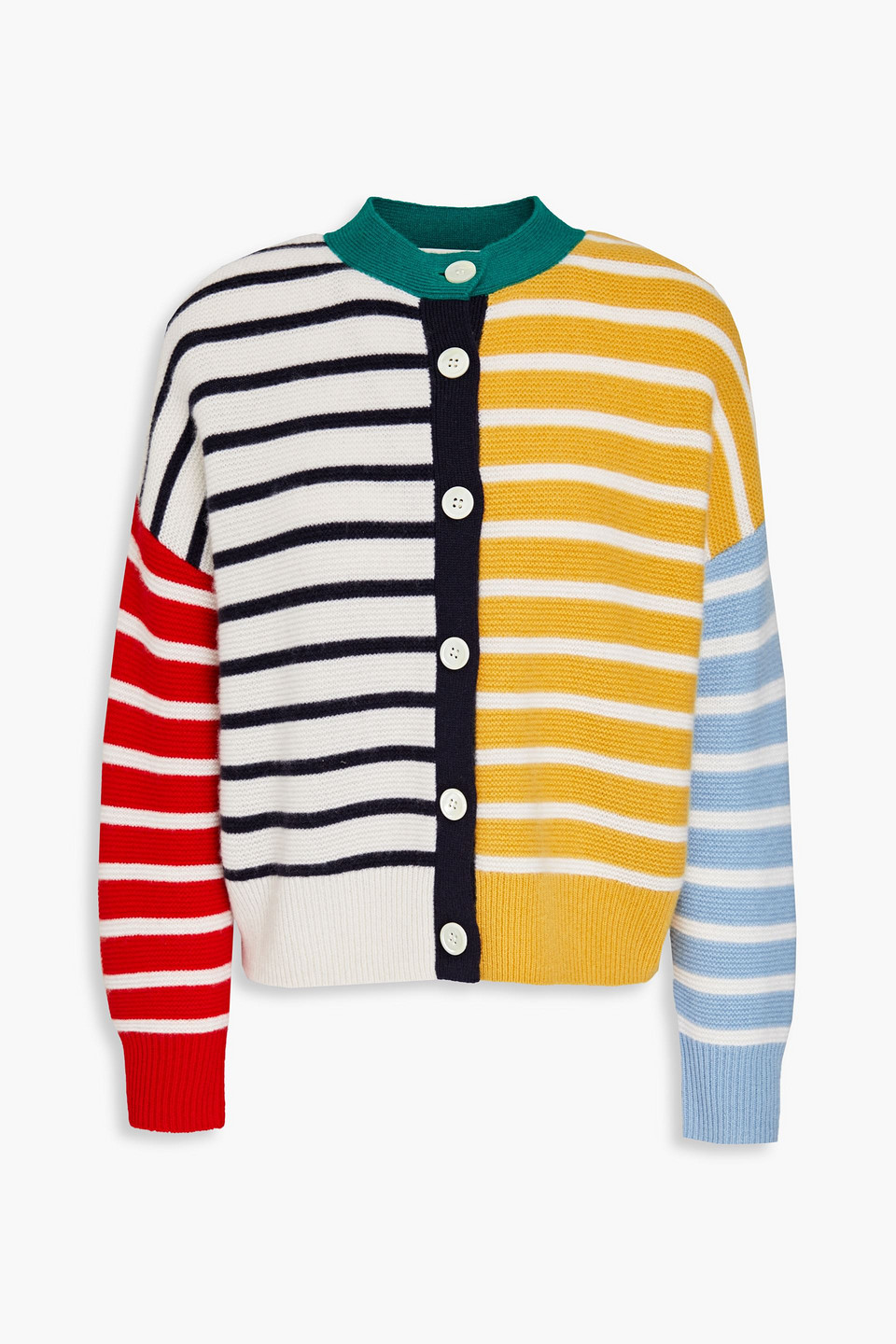 ALEX MILL NICO STRIPED CASHMERE CARDIGAN