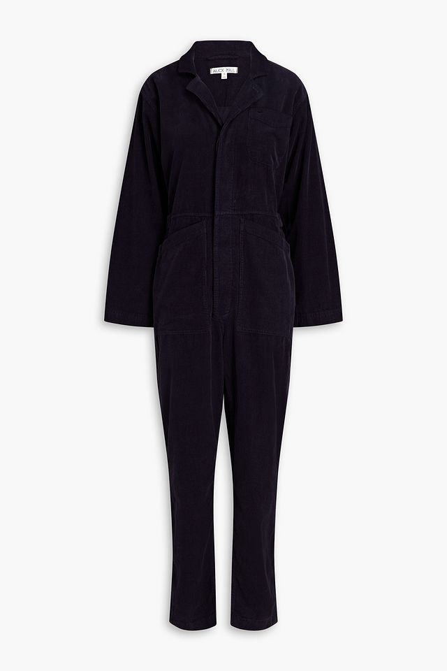 Standard cropped cotton-corduroy jumpsuit