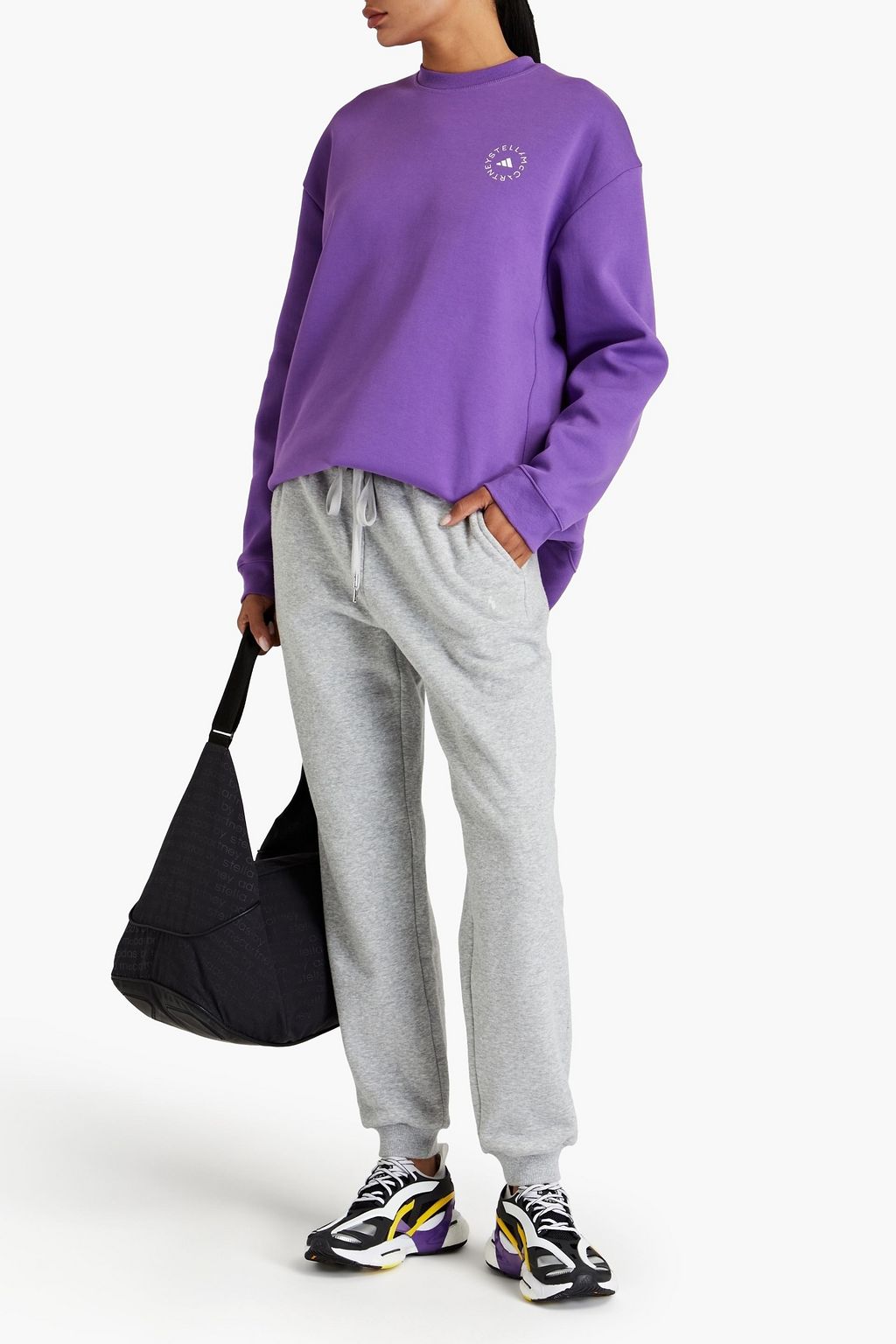 ADIDAS BY STELLA MCCARTNEY Printed cotton-blend jersey sweatshirt