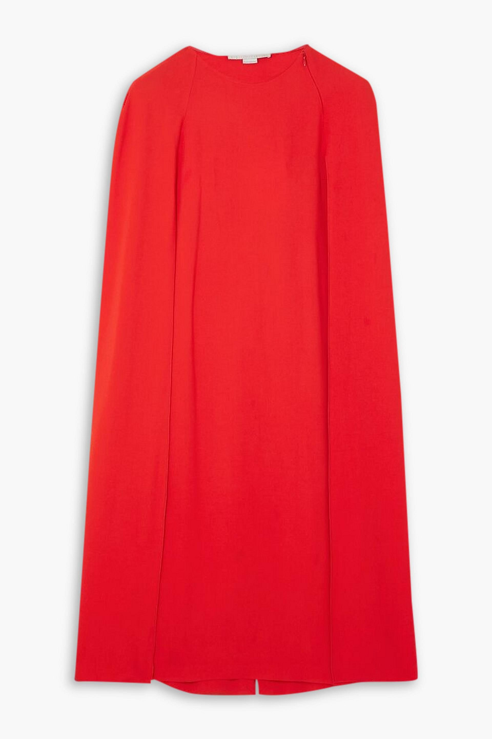 stella mccartney - cape-effect crepe midi dress - red - it 34