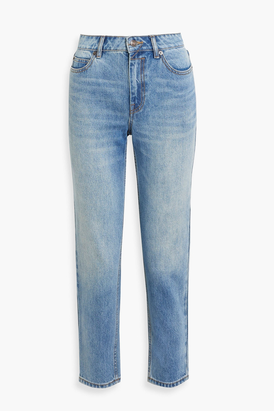 Zimmermann Hoch Sitzende Cropped Jeans Mit Geradem Bein In Mid Denim