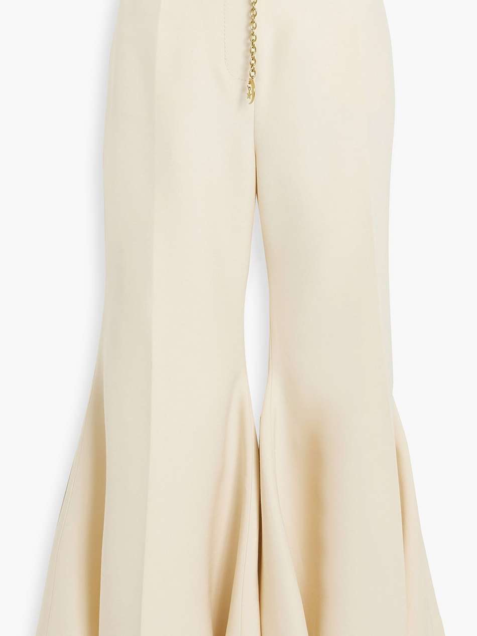 belted wool-blend flared pants