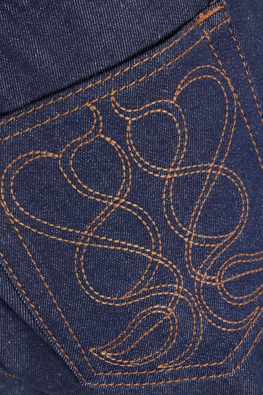 ZIMMERMANN 자수 장식 하이라이즈 스트레이트 레그 진