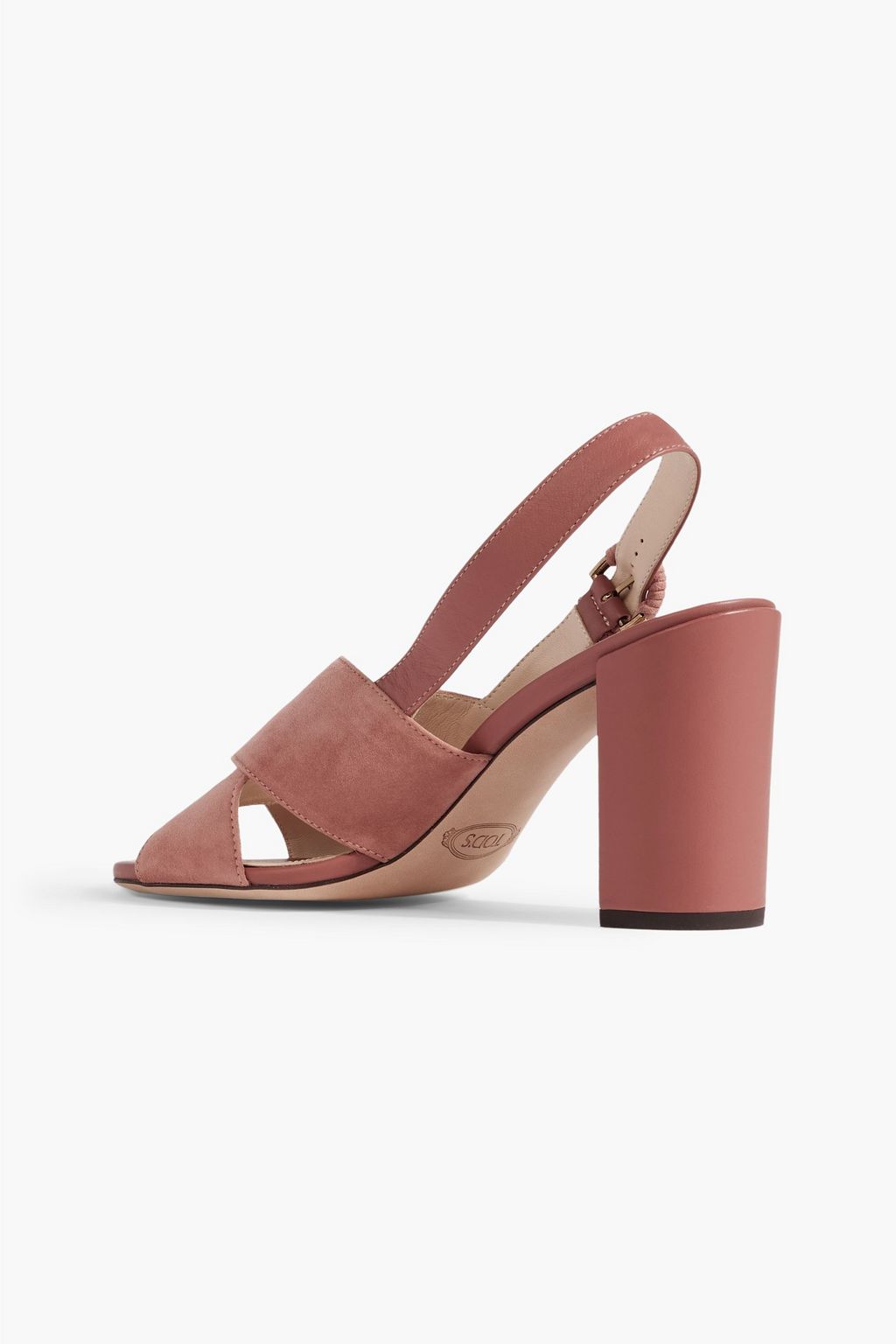 TOD'S Slingback-Sandalen aus Leder und Veloursleder