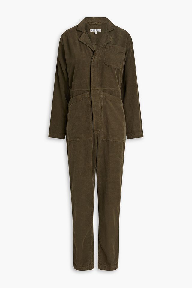 Standard cropped cotton-corduroy jumpsuit