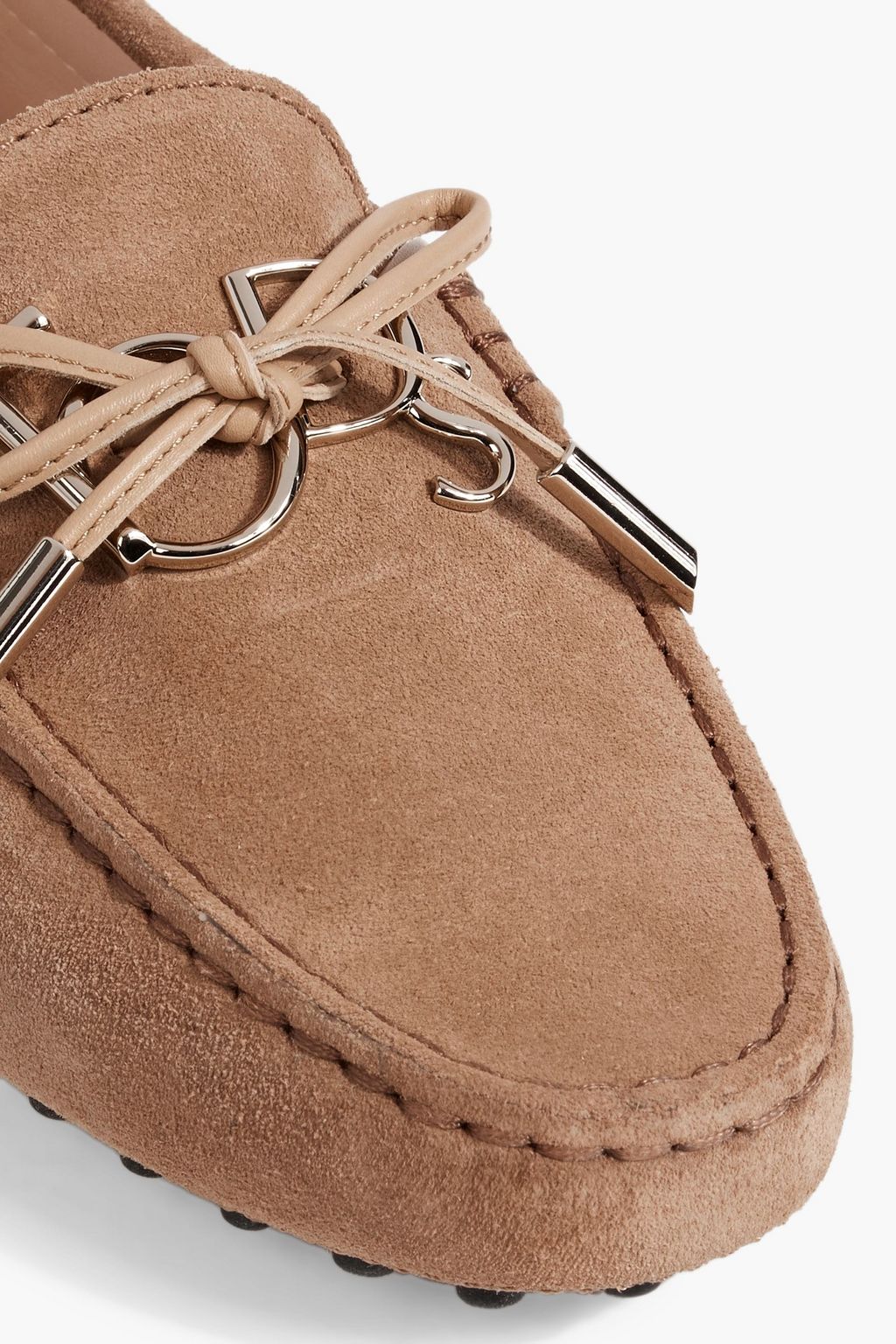 TOD'S Logo-embellished suede loafers