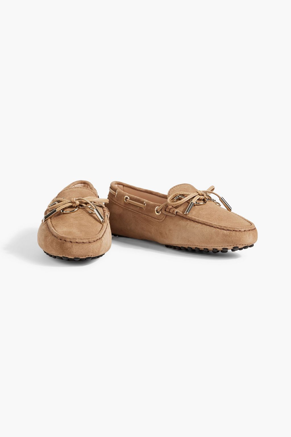 TOD'S Logo-embellished suede loafers