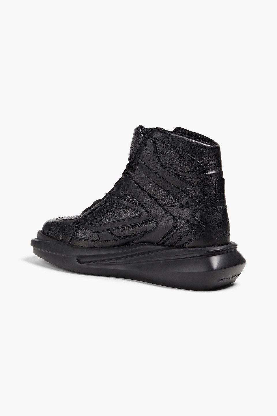 Shop Alyx Mono Hiking Pebbled-leather High-top Sneakers In Black