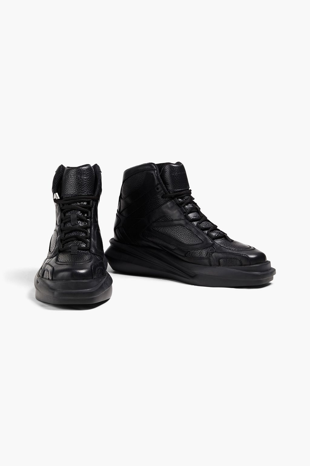 1017 ALYX 9SM Mono Hiking pebbled-leather high-top sneakers | THE OUTNET