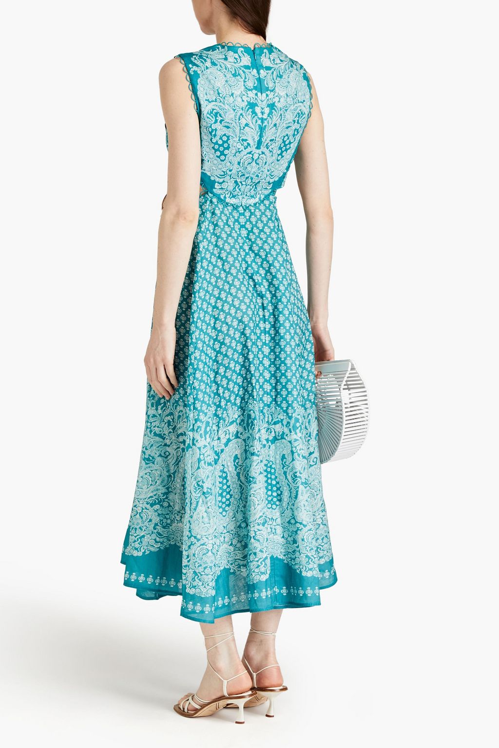 ZIMMERMANN Cutout paisley-print linen midi dress