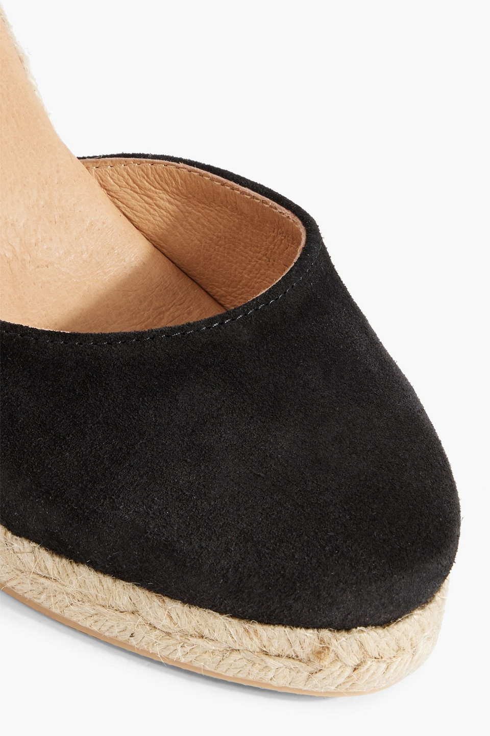 Shop Last Studio Leda Suede Wedge Espadrilles In Black