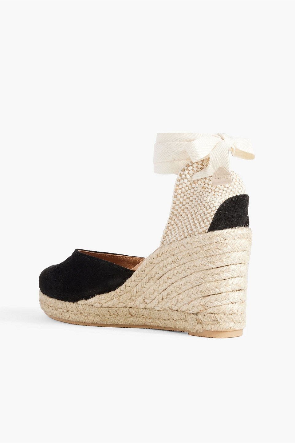 Shop Last Studio Leda Suede Wedge Espadrilles In Black