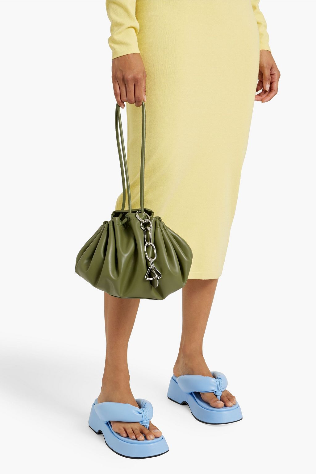 SIMON MILLER Long Scrunch faux leather bucket bag