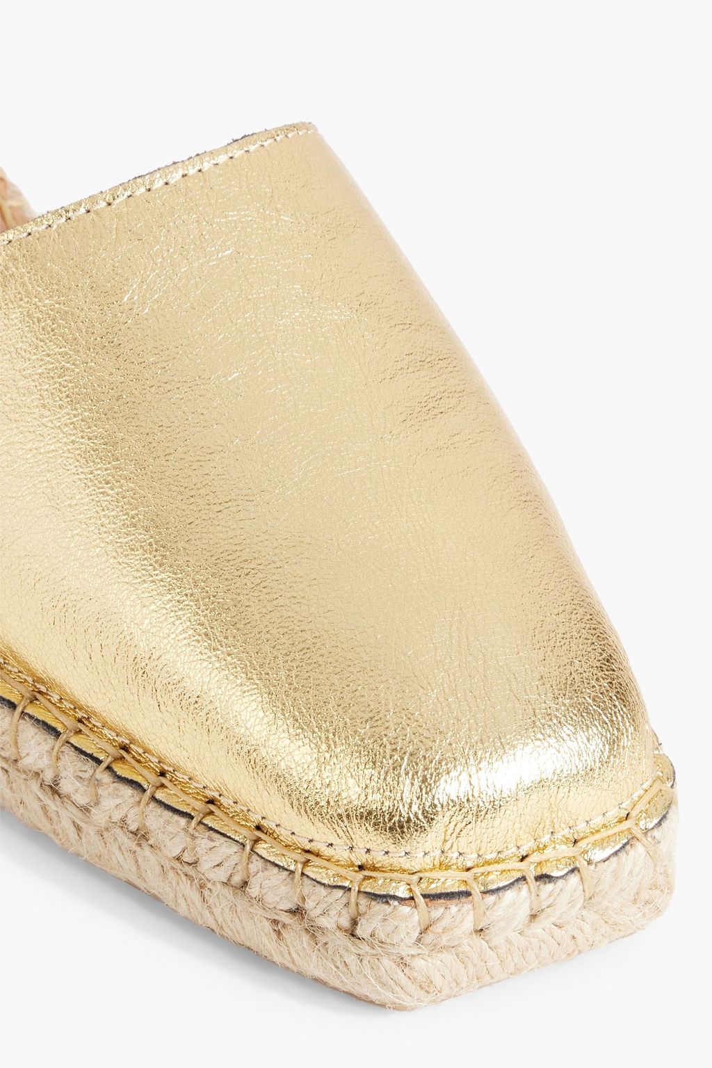 LAST STUDIO Espadrilles aus Metallic-Leder