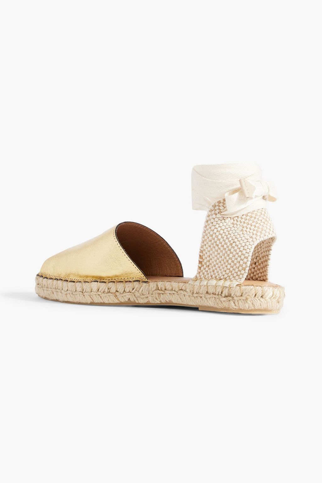 LAST STUDIO Espadrilles aus Metallic-Leder
