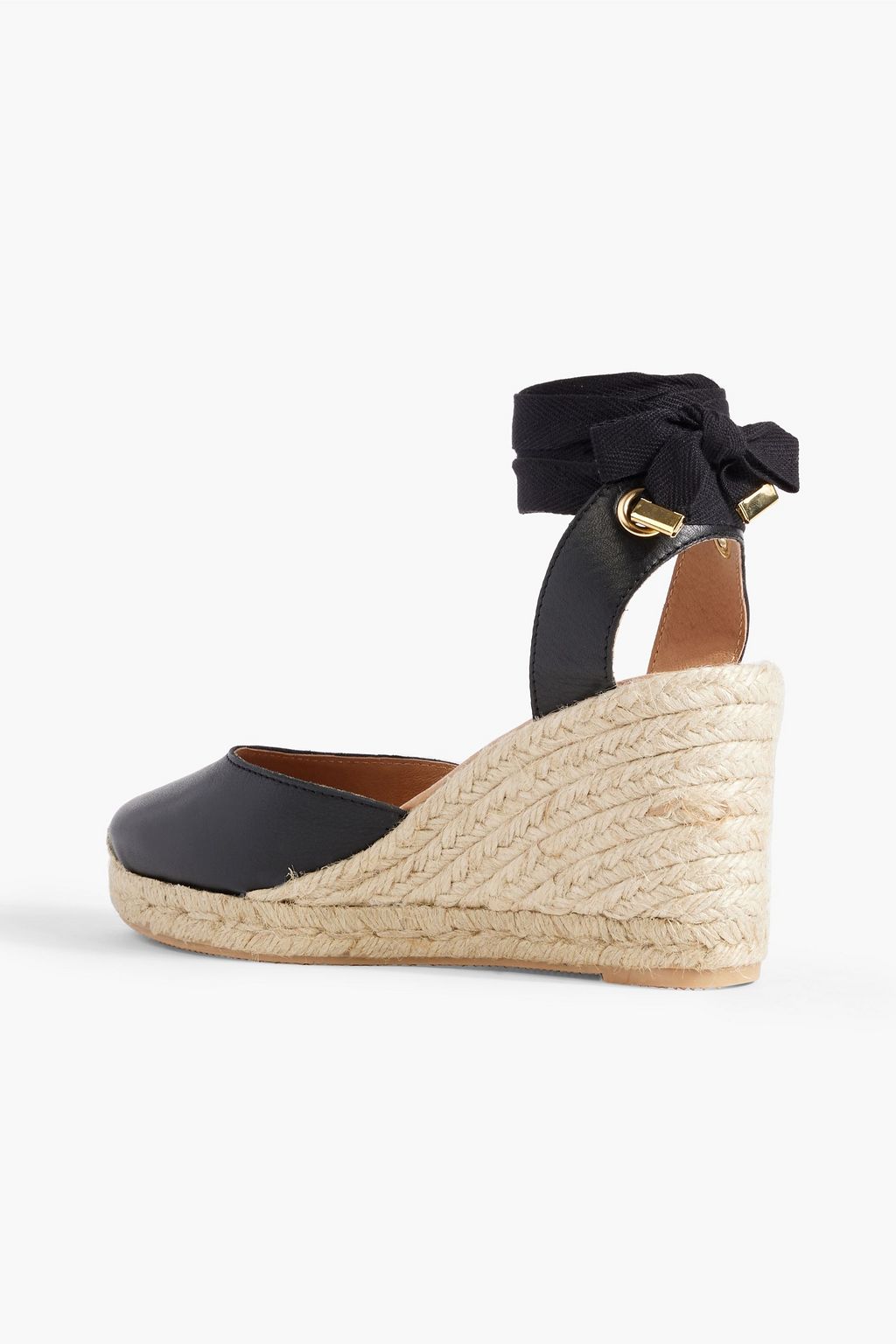 LAST STUDIO Leather wedge espadrilles | THE OUTNET